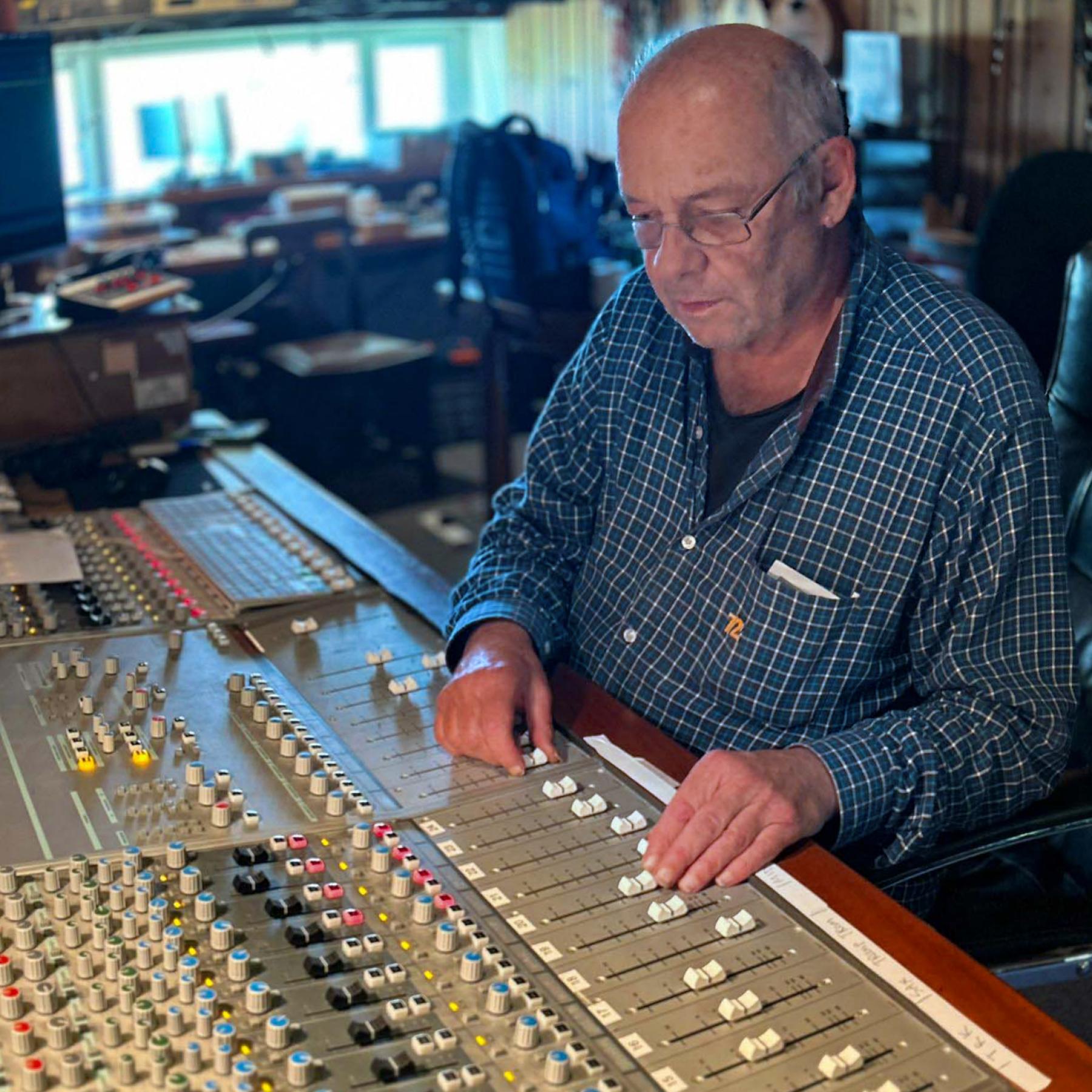 Marc Hadley at a big mixing desk